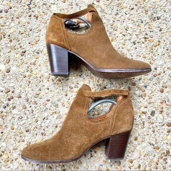 Frye Women’s Meghan Suede Chestnut Cutout Booties Ankle Boots Size 9 - Picture 2 of 9
